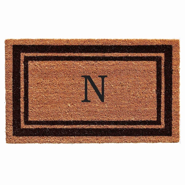 Calloway Mills Monogram Door Mat, Natural, Black, 36 in W x 72 in L 152963672N - main